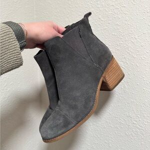 Gray Suede Ankle Boots
